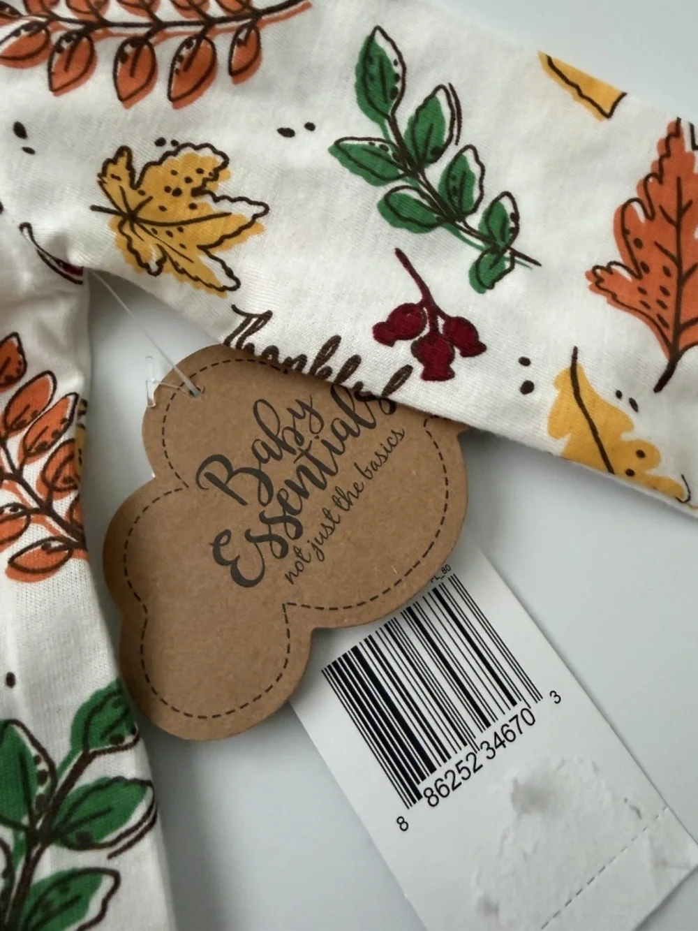 New Baby Essentials Baby Girl Thanksgiving Ruffle Footed Sleeper – Size 3 Months